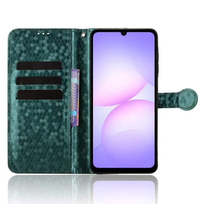 Etui Samsung Galaxy A07 Motif Alvéolé Gravé Porte-cartes avec Dragonne