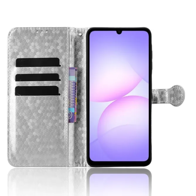 Etui Samsung Galaxy A07 Motif Alvéolé Gravé Porte-cartes avec Dragonne