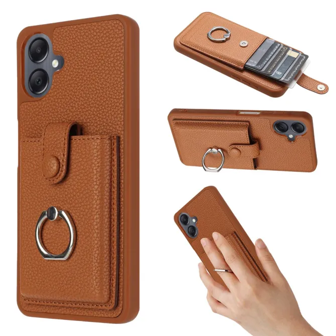 Coque Samsung Galaxy A07 Effet Cuir Porte-cartes avec Anneau Support