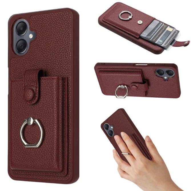 Coque Samsung Galaxy A07 Effet Cuir Porte-cartes avec Anneau Support