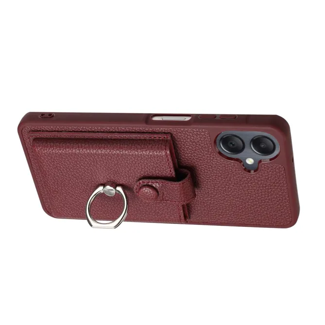 Coque Samsung Galaxy A07 Effet Cuir Porte-cartes avec Anneau Support