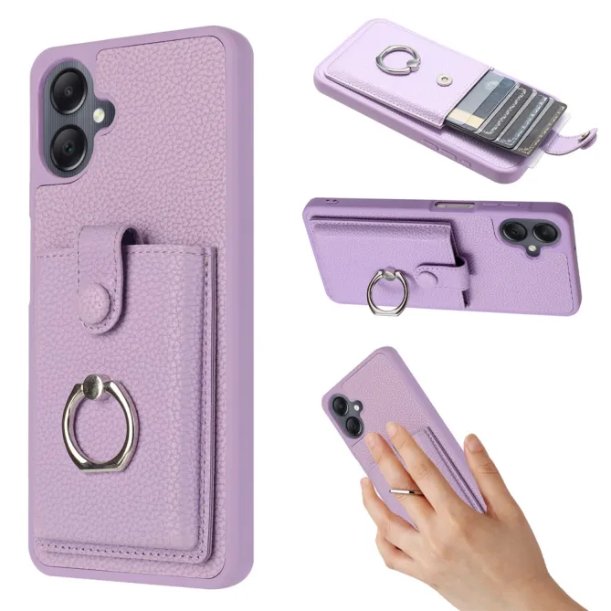 Coque Samsung Galaxy A07 Effet Cuir Porte-cartes avec Anneau Support