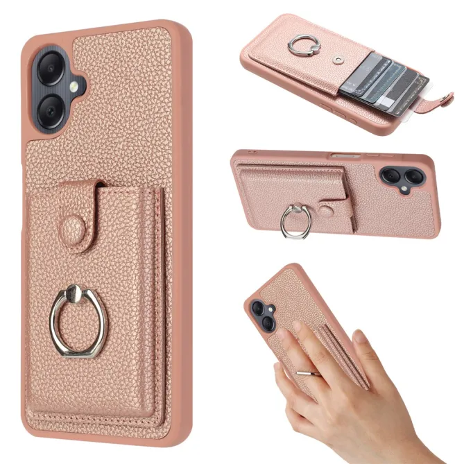 Coque Samsung Galaxy A07 Effet Cuir Porte-cartes avec Anneau Support