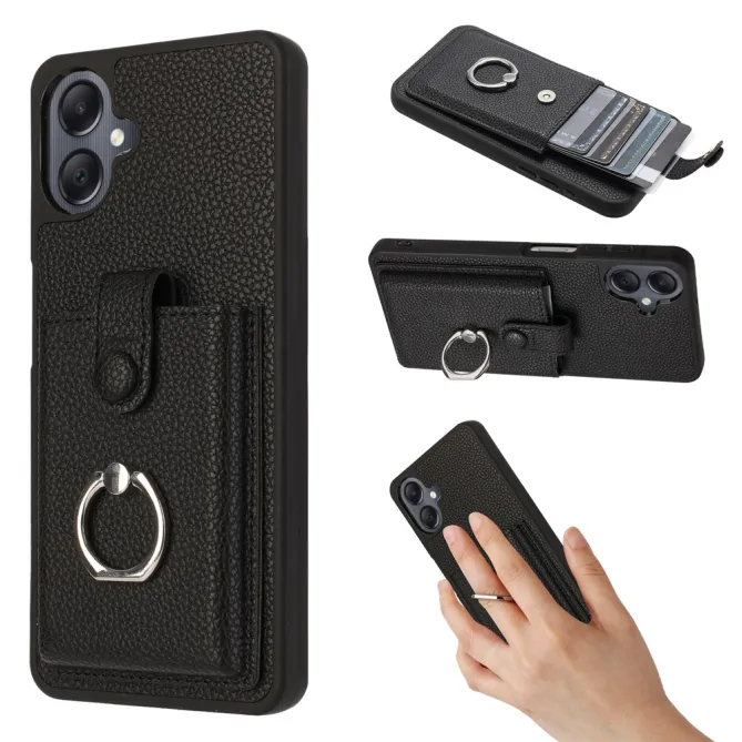 Coque Samsung Galaxy A07 Effet Cuir Porte-cartes avec Anneau Support