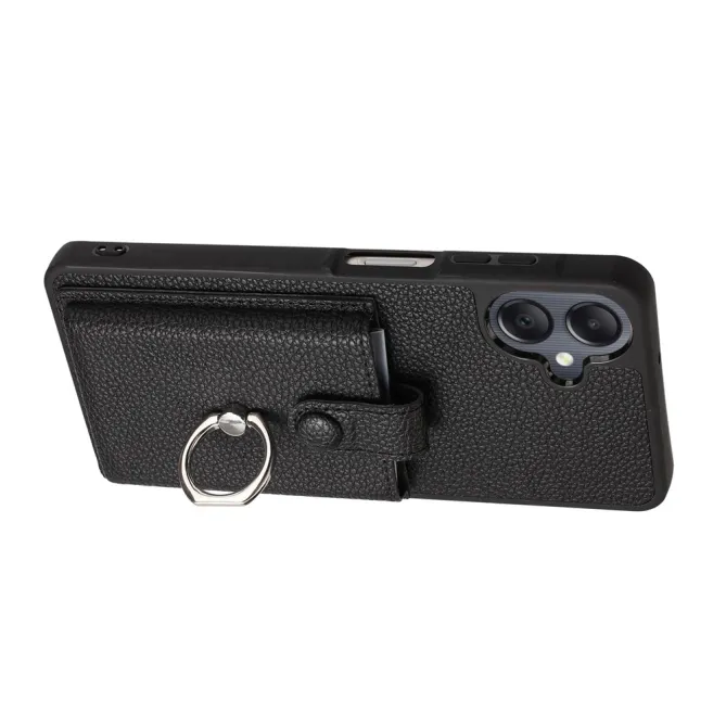 Coque Samsung Galaxy A07 Effet Cuir Porte-cartes avec Anneau Support