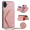 Coque Samsung Galaxy A07 Paillettes Porte-cartes avec Lanière