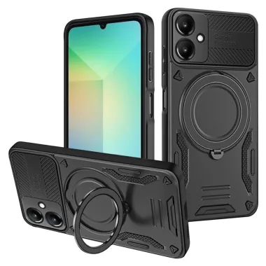 Coque Samsung Galaxy A07 Magnétique Antichoc avec Anneau Rotatif et Cache Caméra