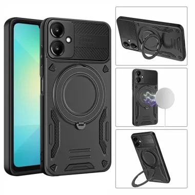 Coque Samsung Galaxy A07 Magnétique Antichoc avec Anneau Rotatif et Cache Caméra