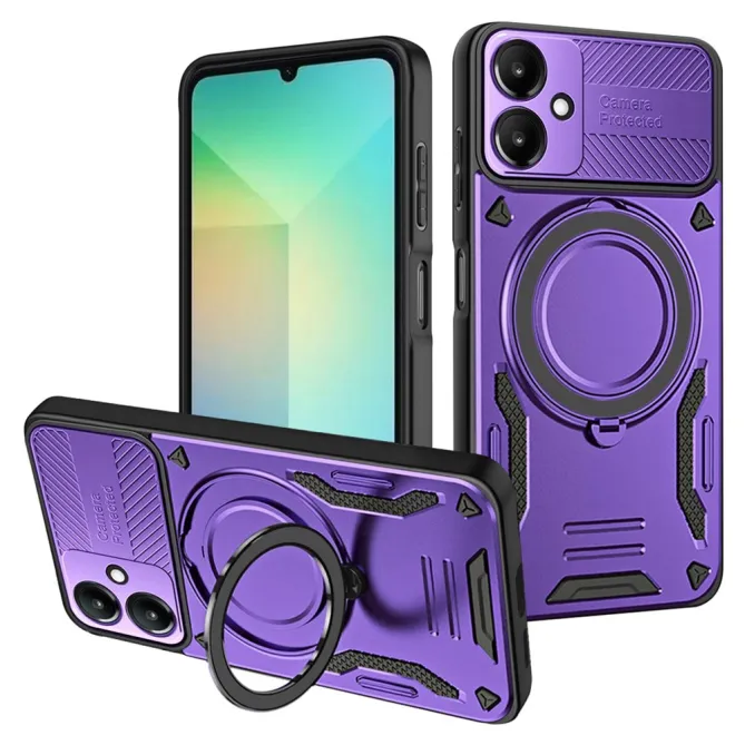 Coque Samsung Galaxy A07 Magnétique Antichoc avec Anneau Rotatif et Cache Caméra