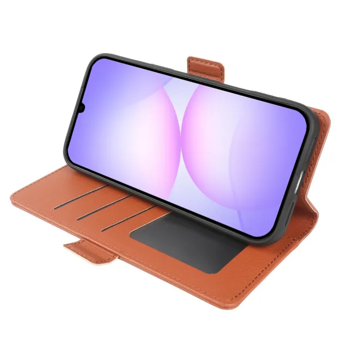 Housse Samsung Galaxy A07 Effet Cuir Grainé avec Fermeture Double Magnétique