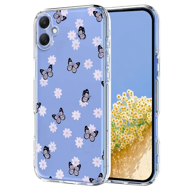 Coque Samsung Galaxy A07 Fleurs et Papillons Transparente