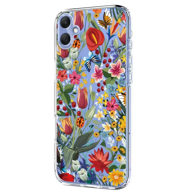 Coque Samsung Galaxy A07 Fleurs et Papillons Transparente
