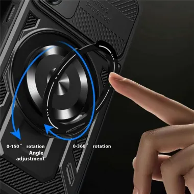 Coque Samsung Galaxy A07 Armor Impact avec Anneau Rotatif et Support Magnétique