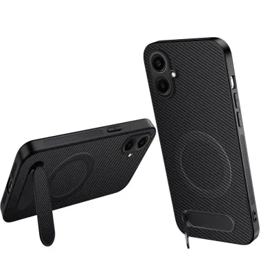 Coque Samsung Galaxy A07 Fibre de Carbone avec Support Magnétique