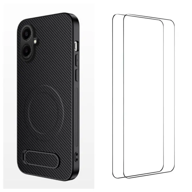 Pack Protection Intégrale Samsung Galaxy A07 Coque Carbone et Verres Trempés