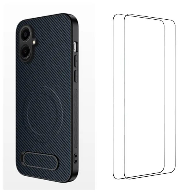 Pack Protection Intégrale Samsung Galaxy A07 Coque Carbone et Verres Trempés