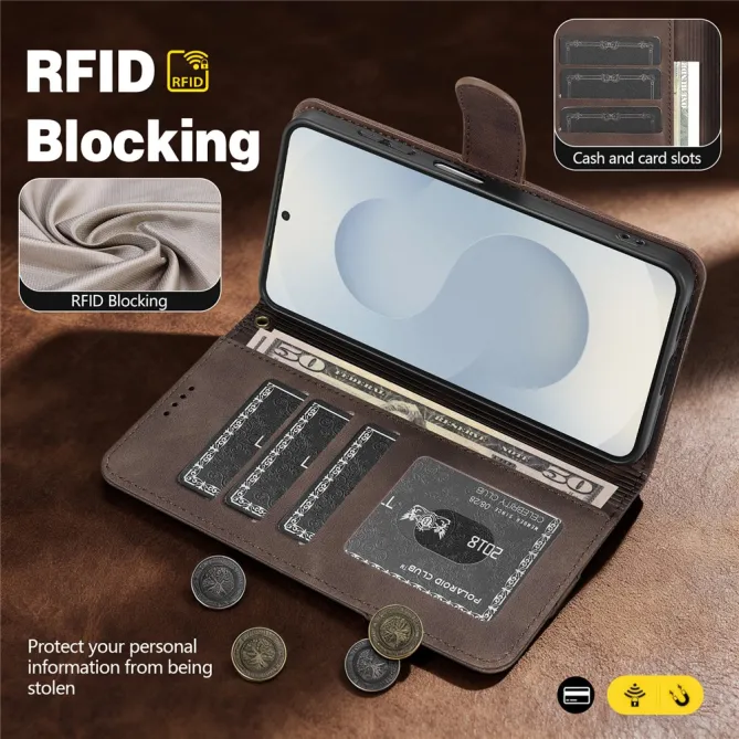 Housse Samsung Galaxy A07 Effet Cuir avec Dragonne et RFID