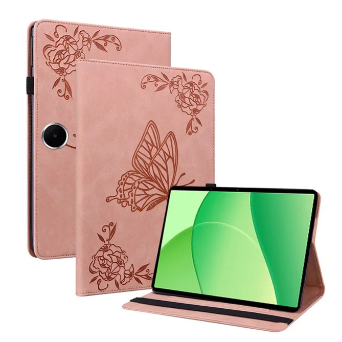 Housse Oppo Pad SE Papillons et Fleurs Gravés
