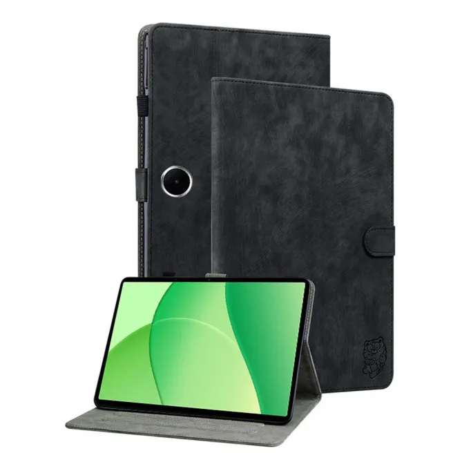 Housse Oppo Pad SE Effet Cuir Vintage avec Gravure Tigre