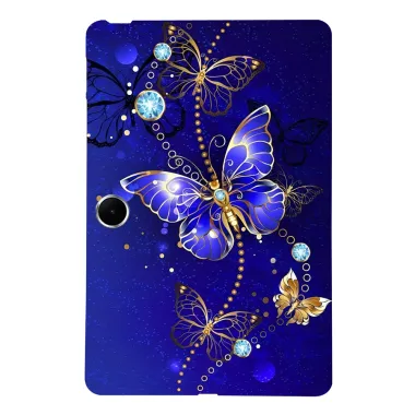 Coque Oppo Pad SE / OnePlus Pad Lite Papillons Bleus et Cristaux