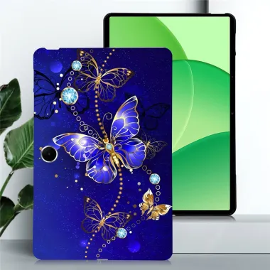 Coque Oppo Pad SE / OnePlus Pad Lite Papillons Bleus et Cristaux