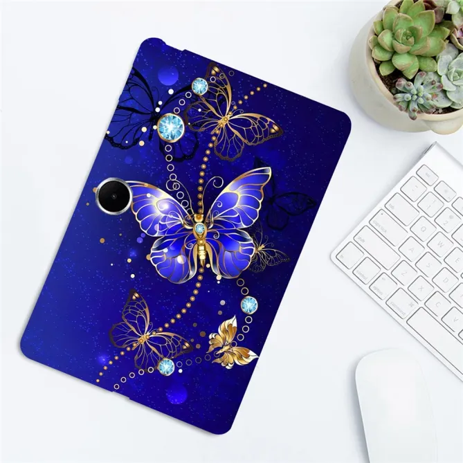 Coque Oppo Pad SE / OnePlus Pad Lite Papillons Bleus et Cristaux