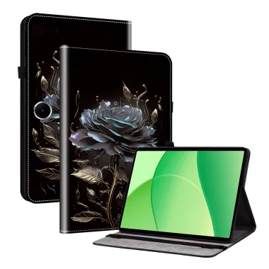 Housse Oppo Pad SE Rose Noire et Éclats d'Or