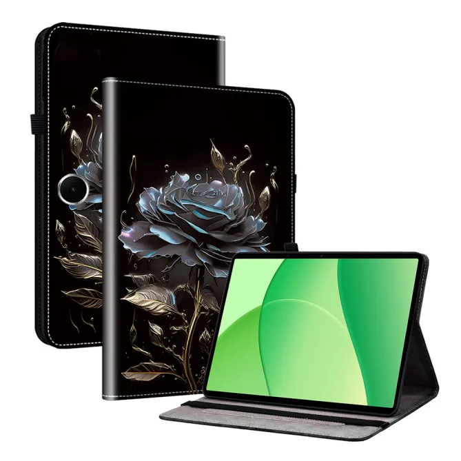 Housse Oppo Pad SE Rose Noire et Éclats d'Or