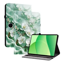 Housse Oppo Pad SE Orchidées et Texture Marbrée
