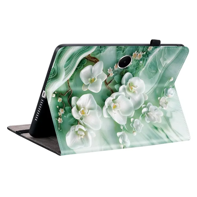 Housse Oppo Pad SE Orchidées et Texture Marbrée