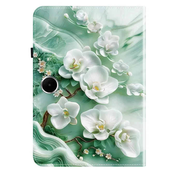 Housse Oppo Pad SE Orchidées et Texture Marbrée
