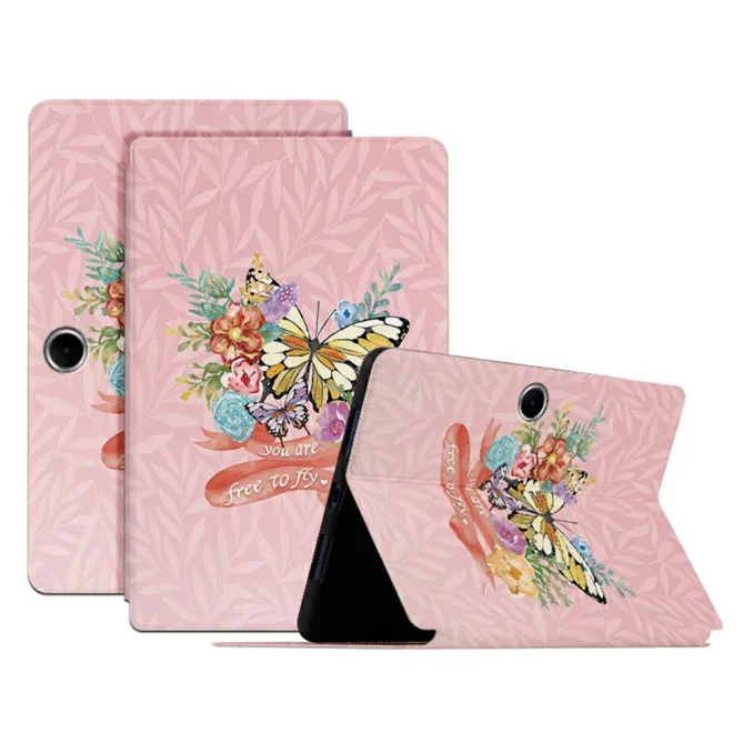 Housse Oppo Pad SE Flower Bush Butterfly à Support Intégré