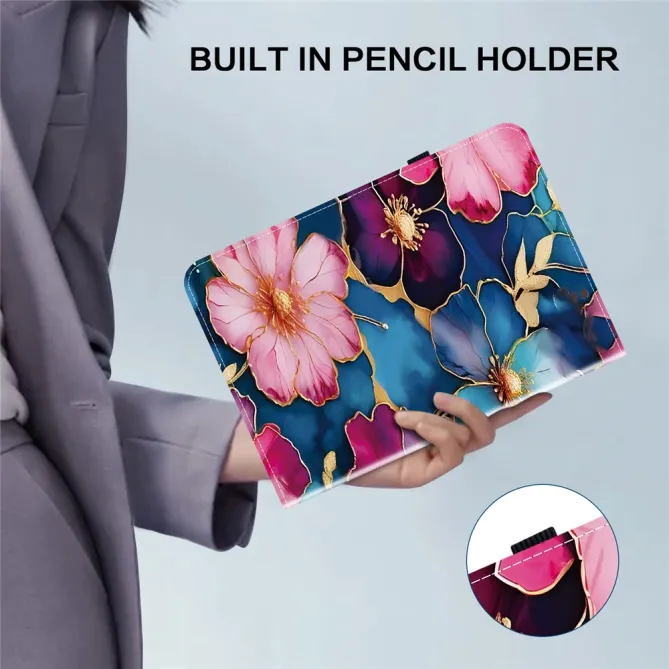 Housse OnePlus Pad Lite / Oppo Pad SE Florale Dorée