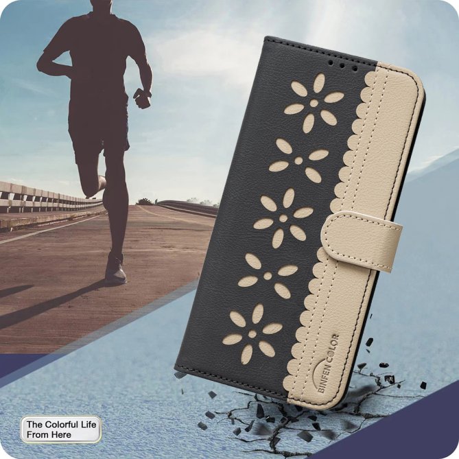 Etui Samsung Galaxy A27 Ophélie Motif Floral Ajouré Anti-RFID BINFEN