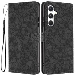 Etui Samsung Galaxy A27 Héloïse Fleurs de Cerisier Gravées avec Dragonne