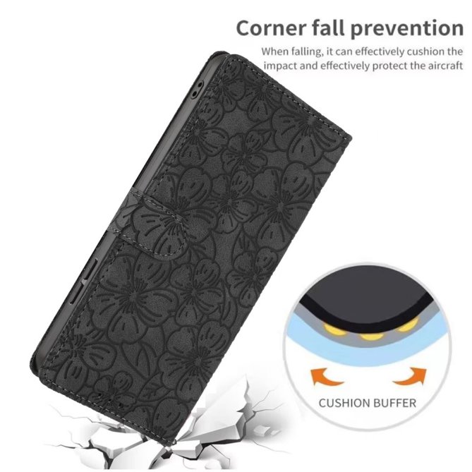 Etui Samsung Galaxy A27 Héloïse Fleurs de Cerisier Gravées avec Dragonne