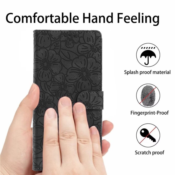 Etui Samsung Galaxy A27 Héloïse Fleurs de Cerisier Gravées avec Dragonne