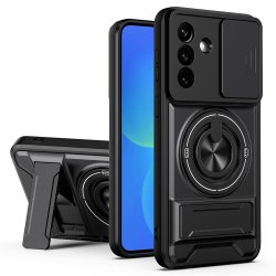 Coque Samsung Galaxy A27 TPU/PC Anneau Magnétique Béquille Slider Caméra