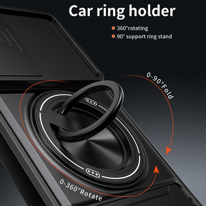 Coque Samsung Galaxy A27 TPU/PC Anneau Magnétique Béquille Slider Caméra