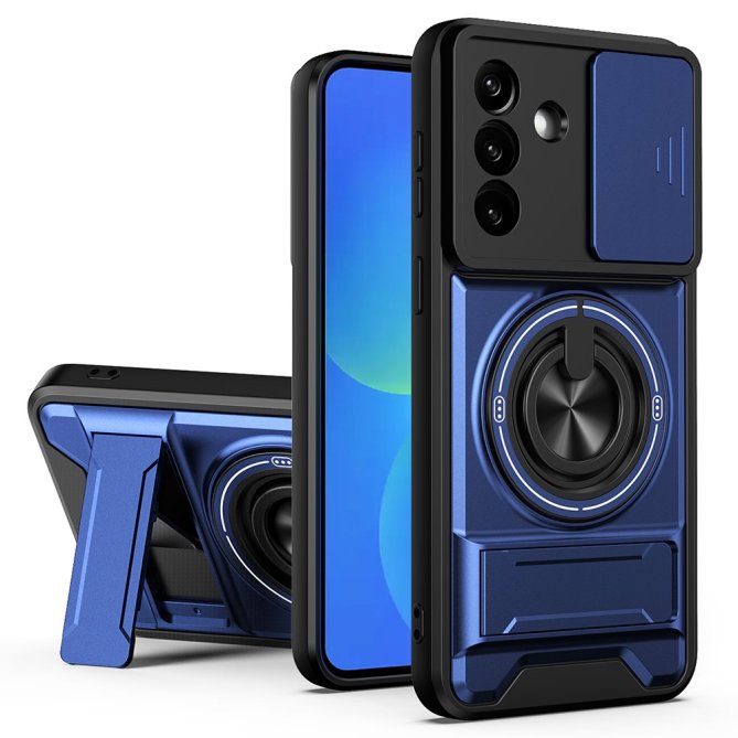 Coque Samsung Galaxy A27 TPU/PC Anneau Magnétique Béquille Slider Caméra