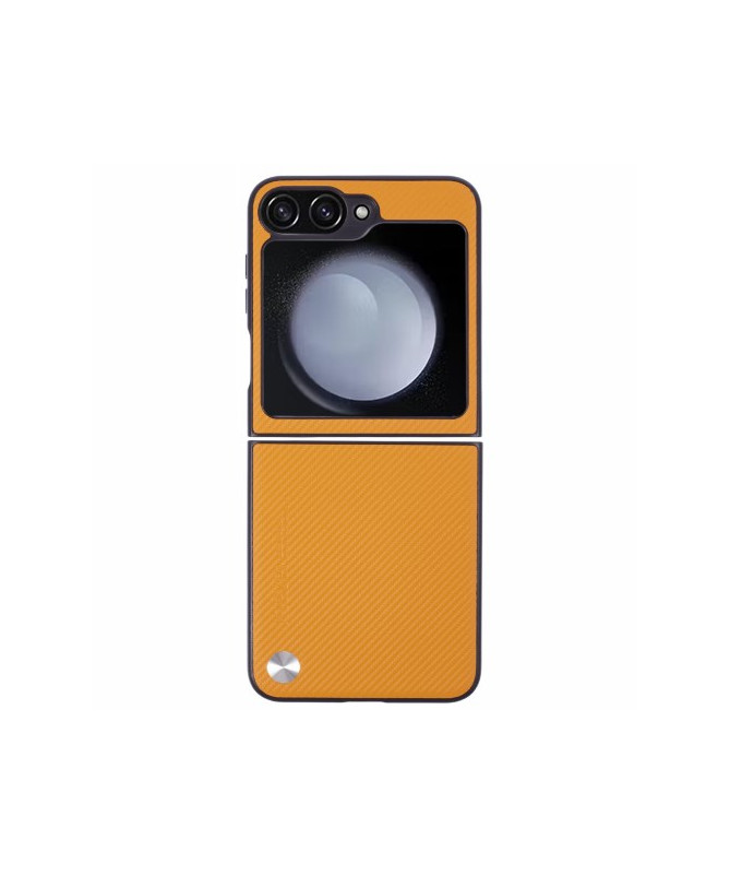 Coque Samsung Galaxy Z Flip 6 X-LEVEL Style Fibre de Carbone - Orange