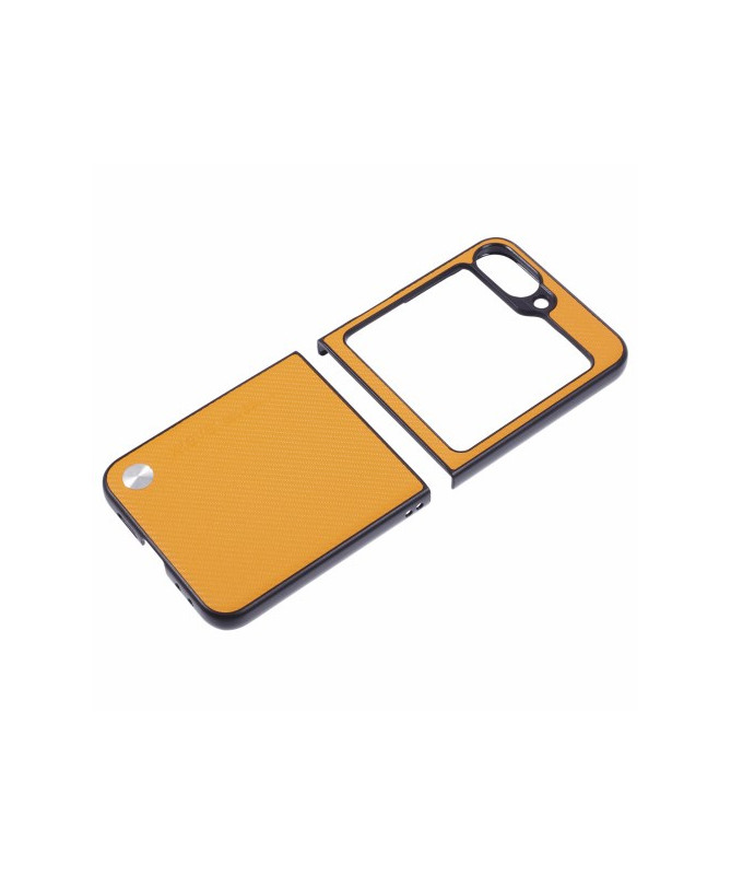 Coque Samsung Galaxy Z Flip 6 X-LEVEL Style Fibre de Carbone - Orange