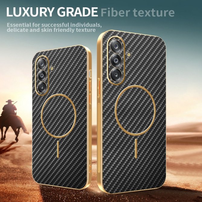 Coque Samsung Galaxy A27 carbone électroplaquée TPU