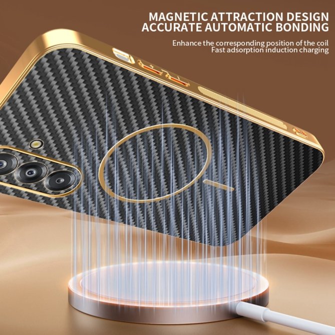 Coque Samsung Galaxy A27 carbone électroplaquée TPU