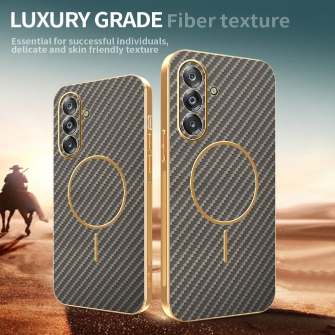 Coque Samsung Galaxy A27 carbone électroplaquée TPU