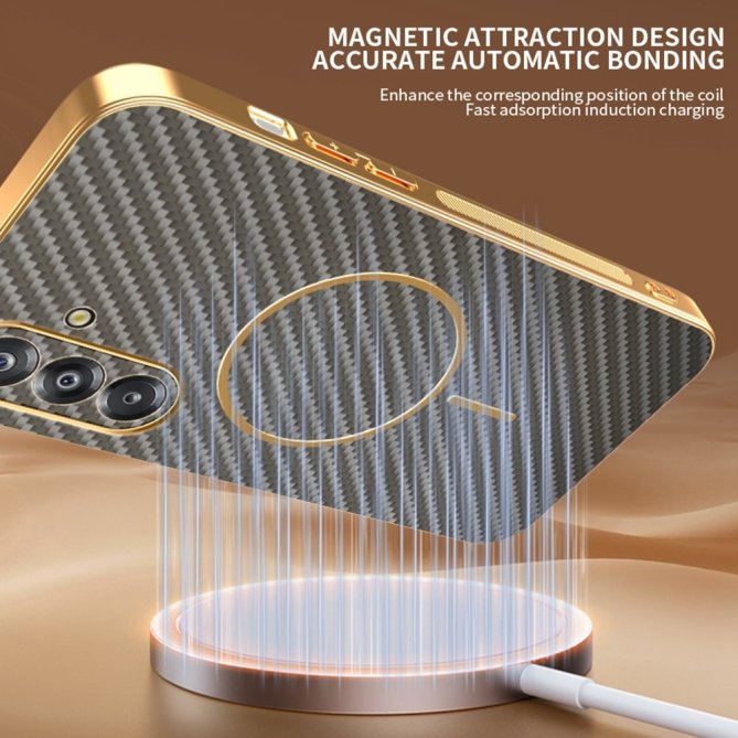 Coque Samsung Galaxy A27 carbone électroplaquée TPU