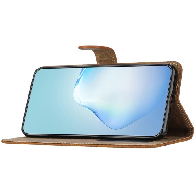 Housse Samsung Galaxy A27 cuir PU crazy horse portefeuille