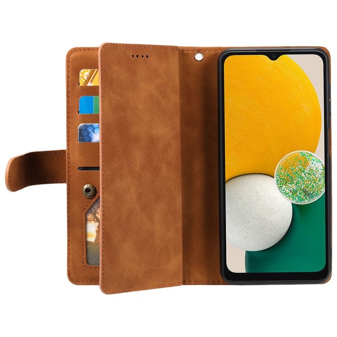 Housse Samsung Galaxy A27 portefeuille 9 cartes zippée dragonne