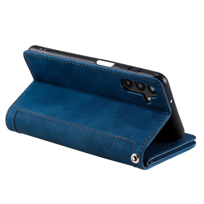 Housse Samsung Galaxy A27 portefeuille 9 cartes zippée dragonne