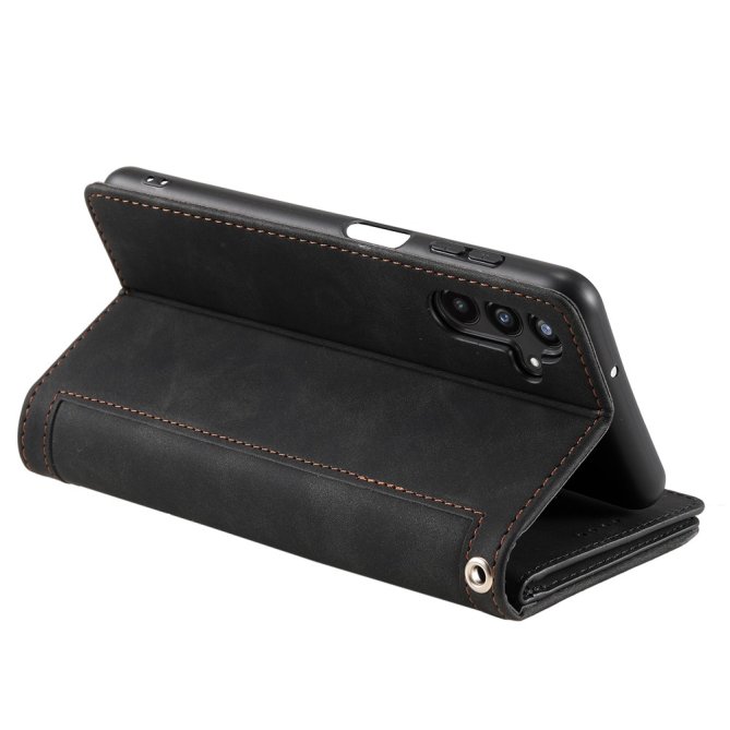 Housse Samsung Galaxy A27 portefeuille 9 cartes zippée dragonne